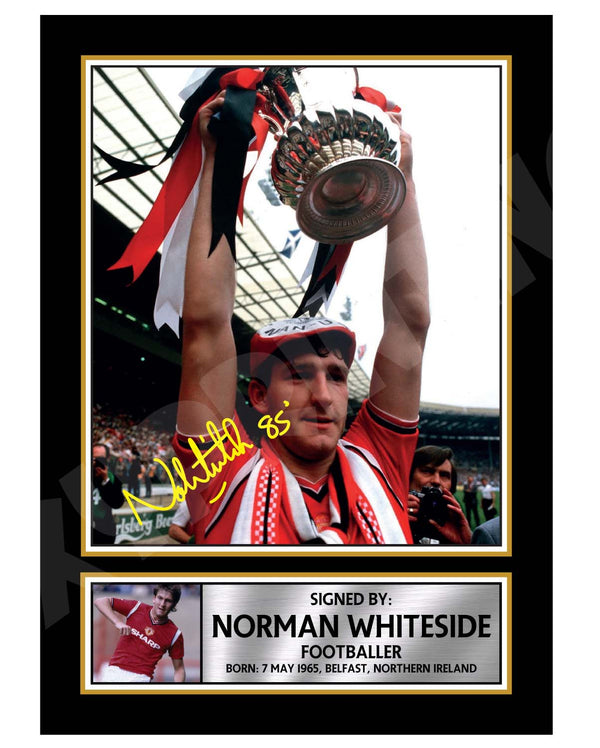 NORMAN WHITESIDE (1) Football Player Printed Signature Print