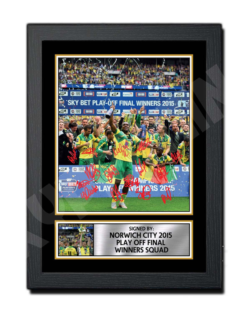 NORWICH CITY 2015 PLAY OFF FINAL WINNERS SQUAD 2 Limited Edition Football Player Signed Print - Football