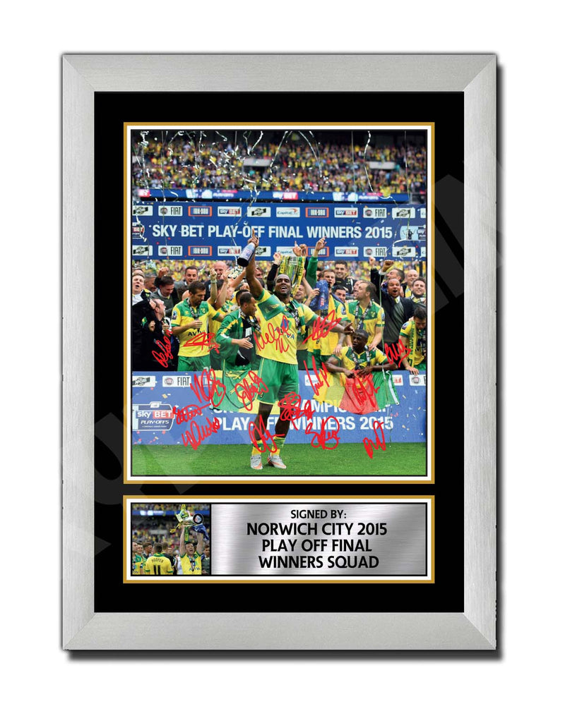 NORWICH CITY 2015 PLAY OFF FINAL WINNERS SQUAD 2 Limited Edition Football Player Signed Print - Football