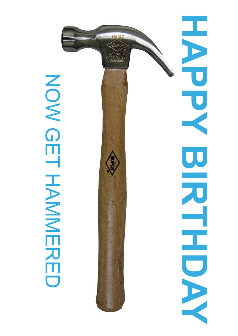 Personalised NOW GET HAMMERED INSPIRED Adult RUDE Birthday Card