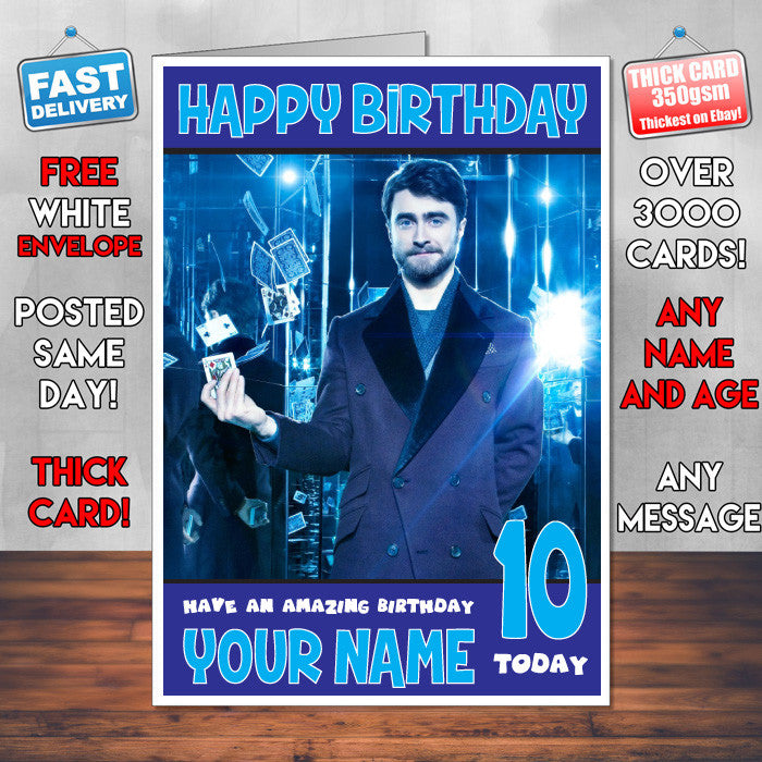 NOW YOU SEE ME 2 DANIEL BM1 THEME INSPIRED Style PERSONALISED Kids Adult FUNNY Birthday Card