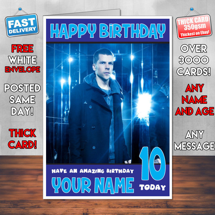 NOW YOU SEE ME 2 JESSE BM1 THEME INSPIRED Style PERSONALISED Kids Adult FUNNY Birthday Card