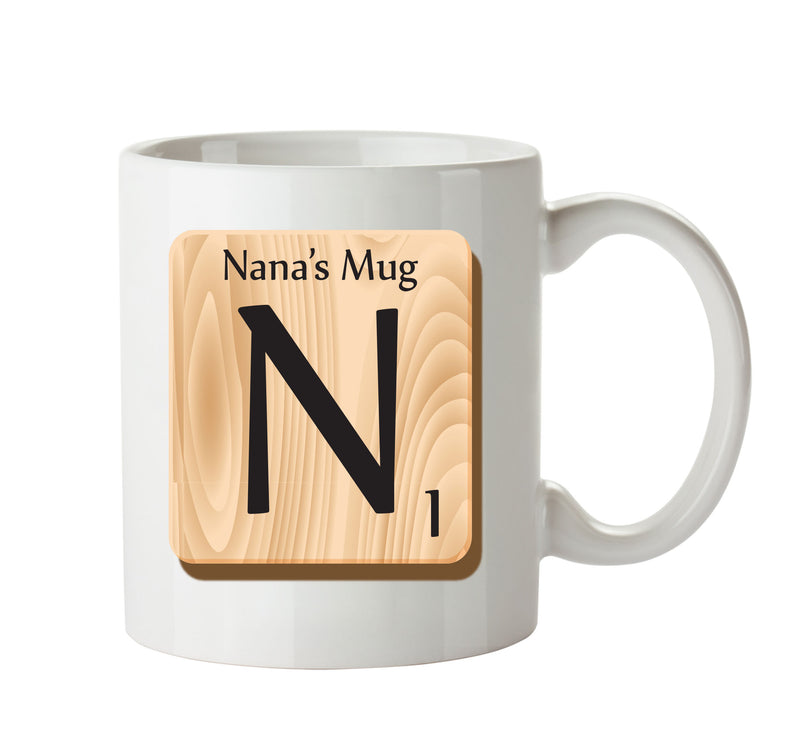 Initial "N" Your Name Scrabble Mug FUNNY