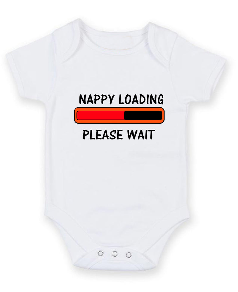 Nappy Loading Personalised Baby Boy Girl Unisex Short Sleeve Bodysuit