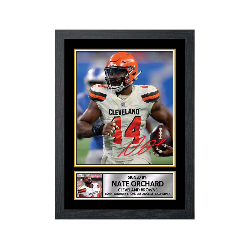 Nate Orchard Limited Edition Football Signed Print - American Footballer