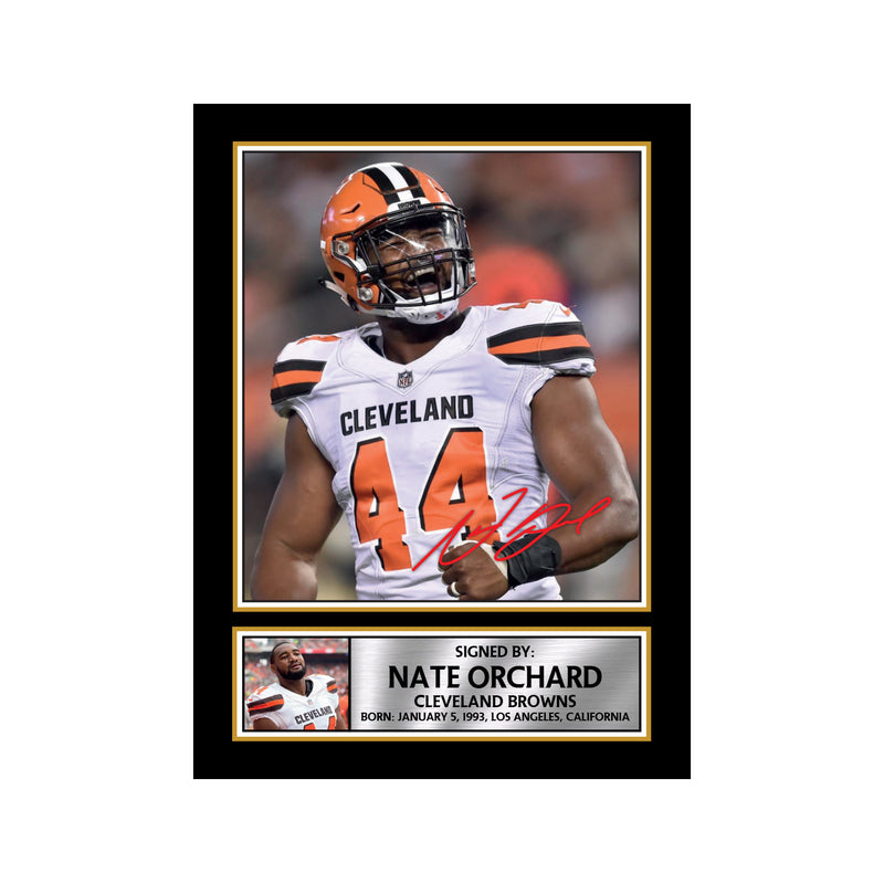 Nate Orchard 2 Limited Edition Football Signed Print - American Footballer