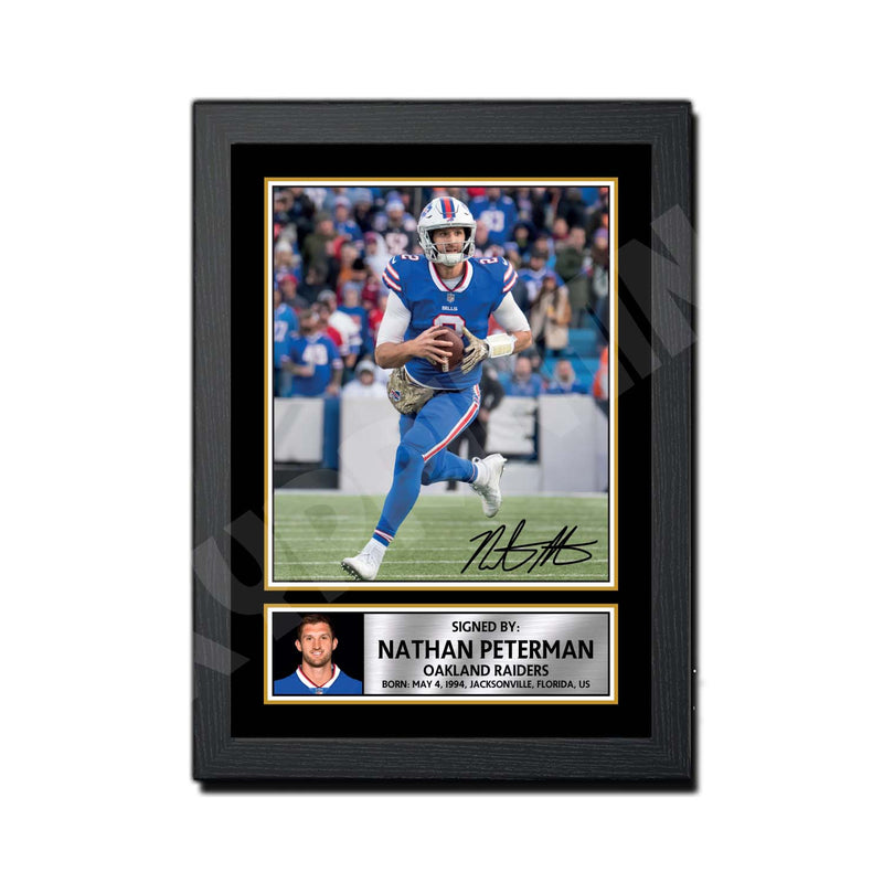 Nathan Peterman 1 Limited Edition Football Signed Print - American Footballer