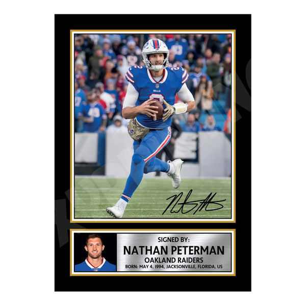 Nathan Peterman 1 American Football Printed Signature Print