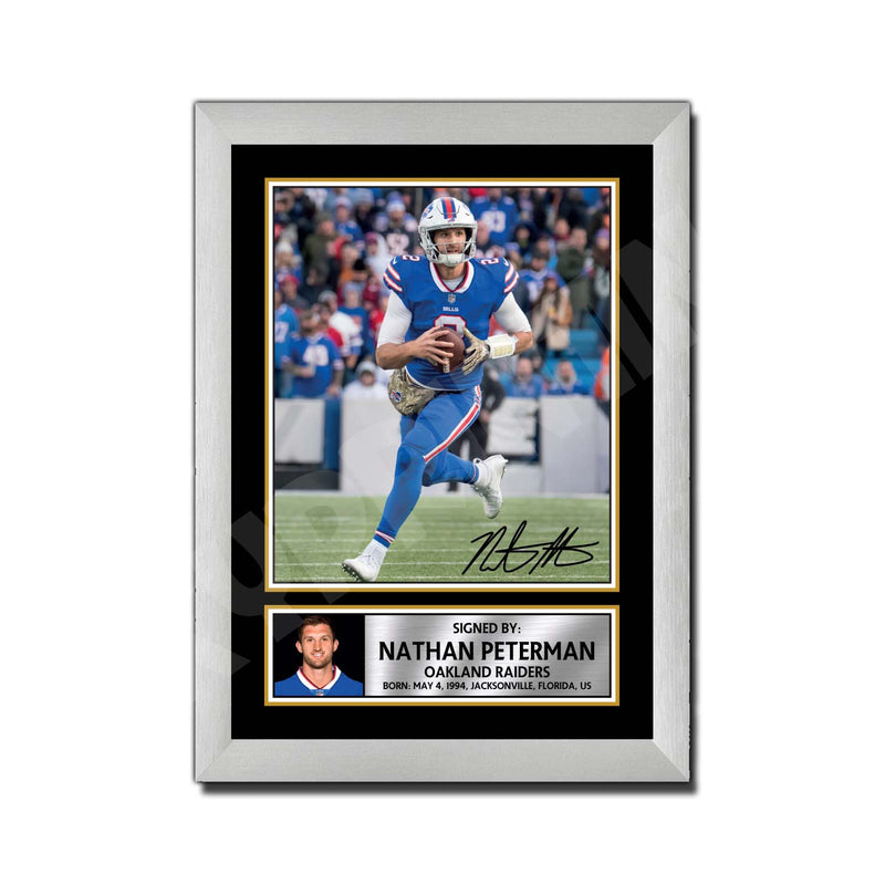 Nathan Peterman 1 Limited Edition Football Signed Print - American Footballer