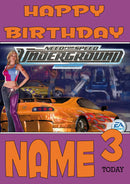 Retro Gaming Need For Speed THEME INSPIRED Kids Adult Personalised Birthday Card