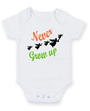 Never Grow Up Personalised Baby Boy Girl Unisex Short Sleeve Bodysuit