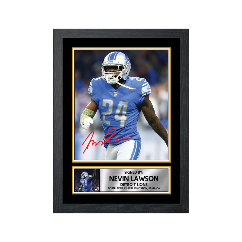 Nevin Lawson 2 Limited Edition Football Signed Print - American Footballer