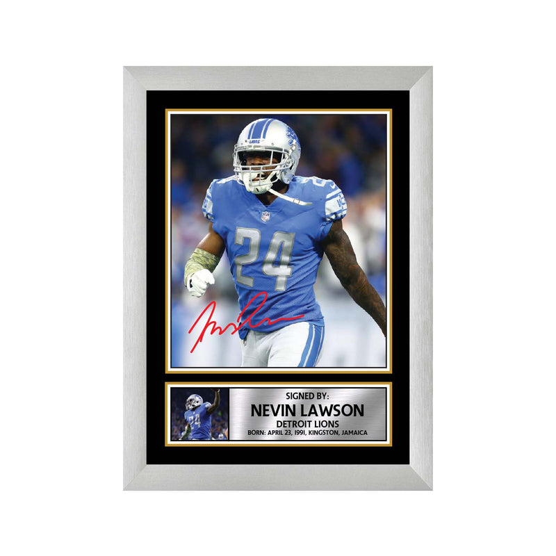 Nevin Lawson 2 Limited Edition Football Signed Print - American Footballer