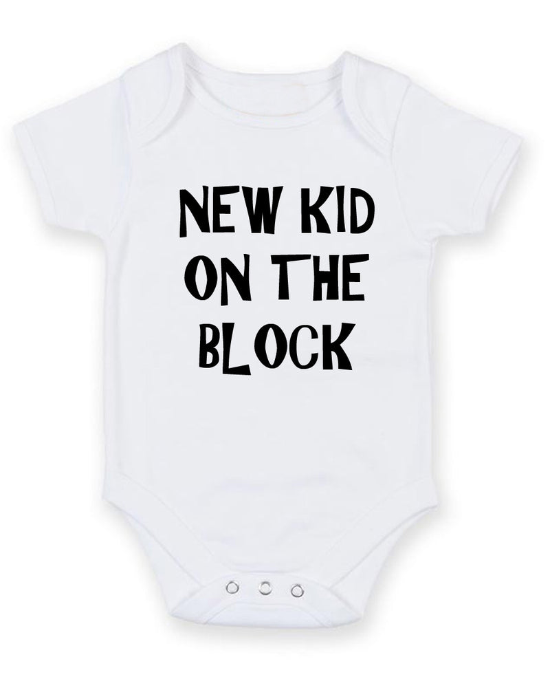 New Kid On The Block Personalised Baby Boy Girl Unisex Short Sleeve Bodysuit