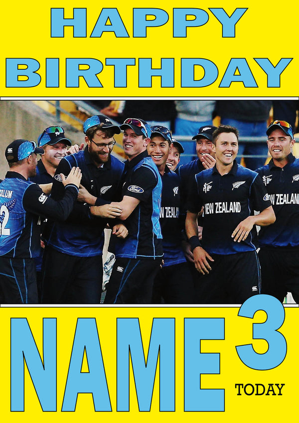 New Zealand Team THEME INSPIRED Style PERSONALISED Kids Adult FUNNY Birthday Card