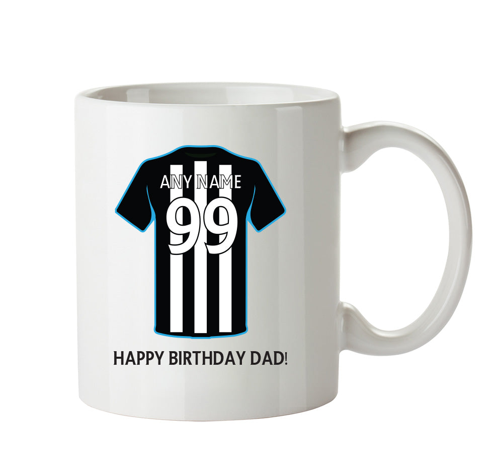 Newcastle United Football Team Mug - Personalised Birthday Age and Name – printed mug product image 1