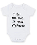 Newcastle Eat Sleep Repeat Football Fan Baby Grow Bodysuit