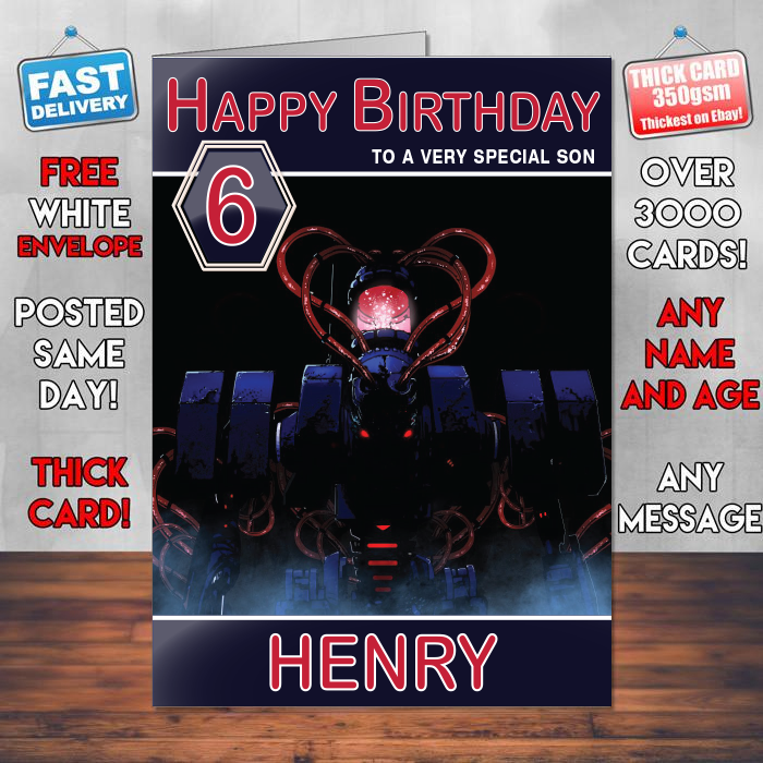 Personalised Nex Machina 2017 Inspired Style Game Kids Inspired Birthday Card (SA)