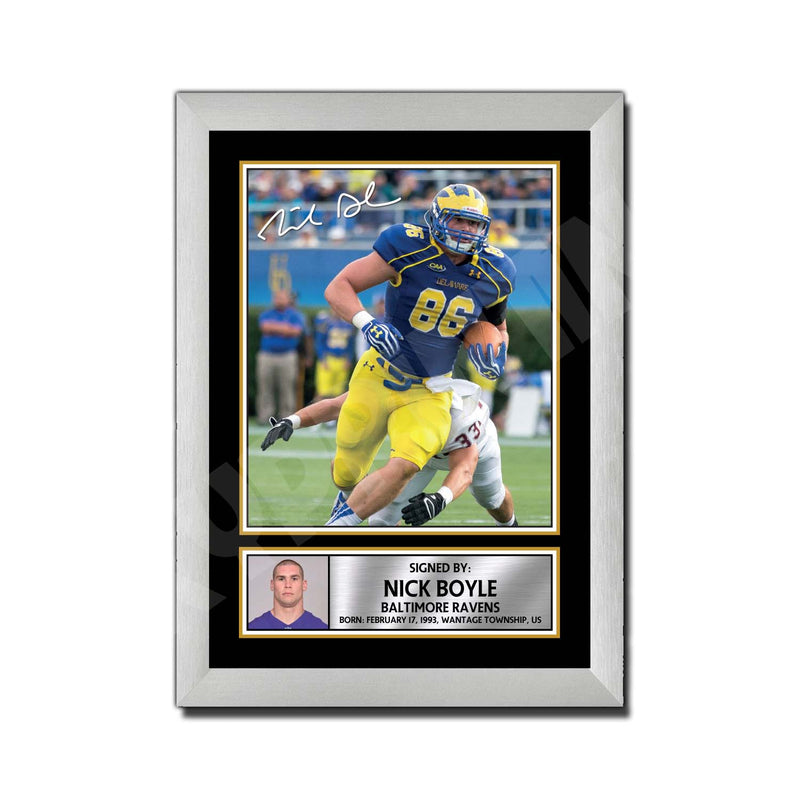 Nick Boyle 1 Limited Edition Football Signed Print - American Footballer