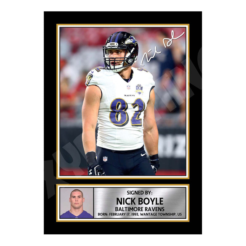 Nick Boyle 2 Limited Edition Football Signed Print - American Footballer