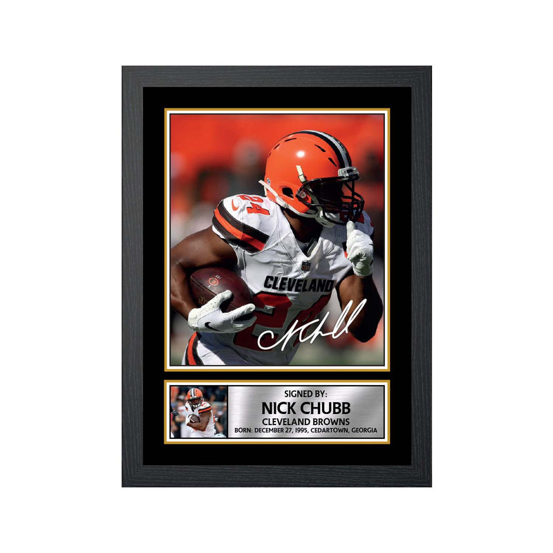 Nick Chubb Limited Edition Football Signed Print - American Footballer
