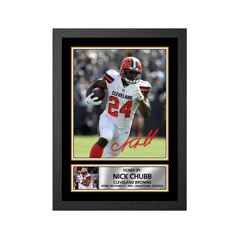 Nick Chubb 2 Limited Edition Football Signed Print - American Footballer