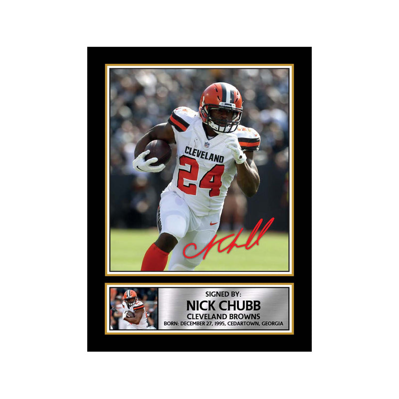 Nick Chubb 2 Limited Edition Football Signed Print - American Footballer