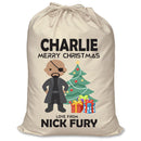 PERSONALISED Cartoon Inspired Super Hero Fury CHARLIE - XL Children's Christmas Santa Sack CUSTOMISE Present