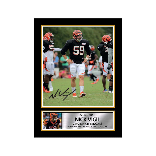 Nick Vigil American Football Printed Signature Print