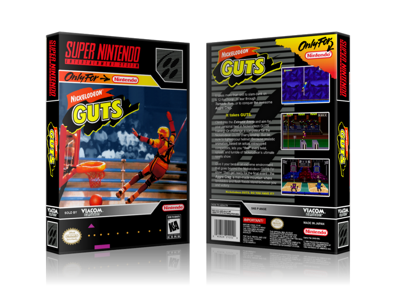 Nickelodeon GUTS Replacement SNES REPLACEMENT Game Case Or Cover