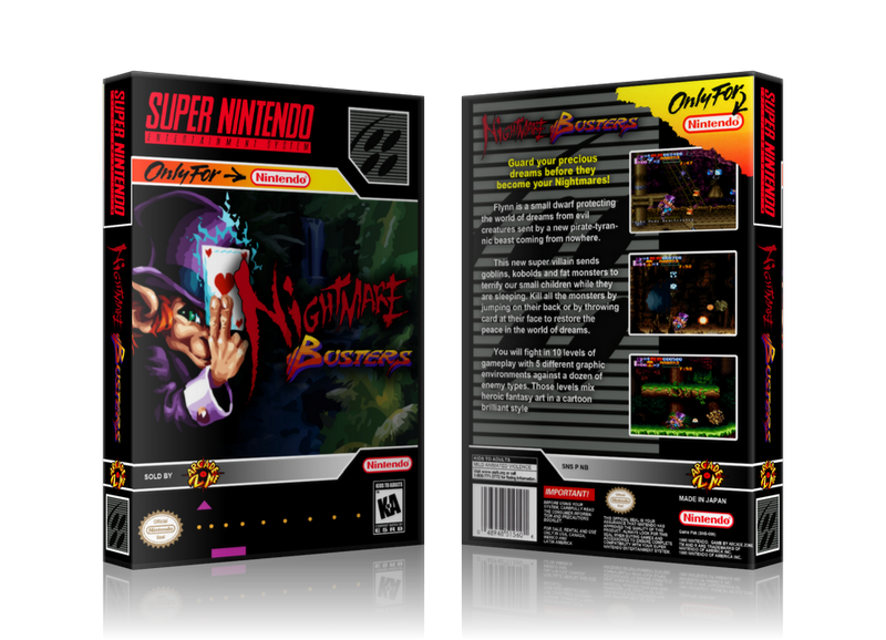 Nightmare Busters Replacement SNES REPLACEMENT Game Case Or Cover