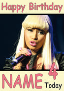 Nikki Minaj Personalised Music Style Kids Adult FUNNY Birthday Card
