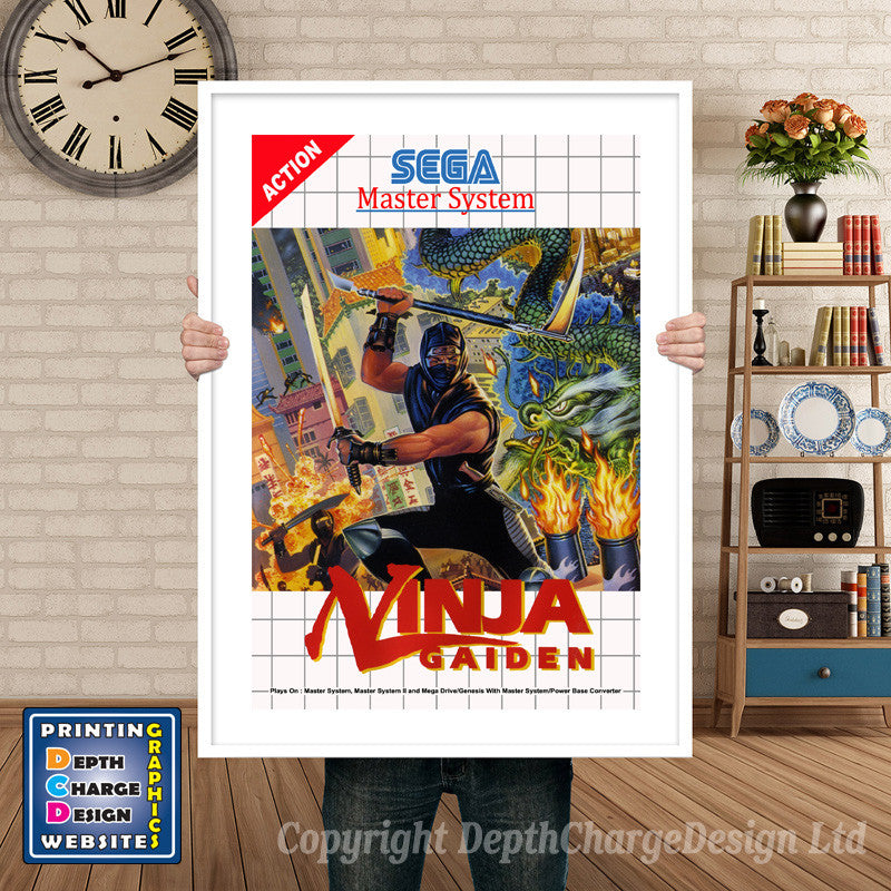 Ninja Gaiden 2 Inspired Retro Gaming Poster A4 A3 A2 Or A1