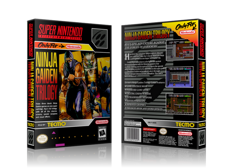 Ninja Gaiden Trilogy Replacement SNES REPLACEMENT Game Case Or Cover