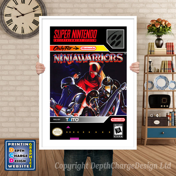 Ninja Warriors Super Nintendo Game Inspired Theme Retro Gaming Poster