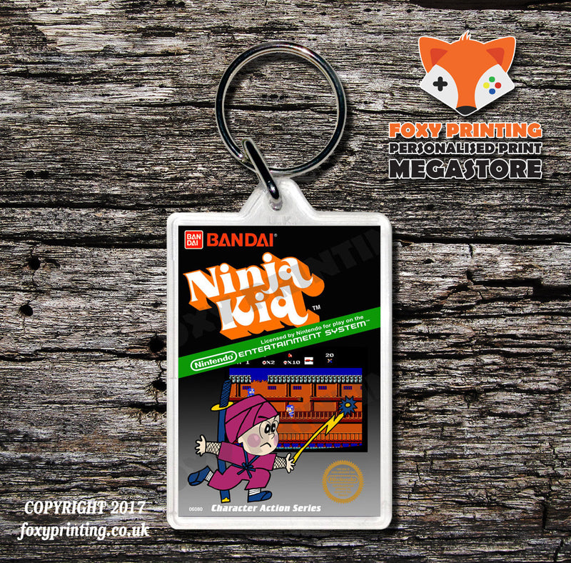 Ninja Gaiden Retro NES Game Cover Art Gaming Keyring