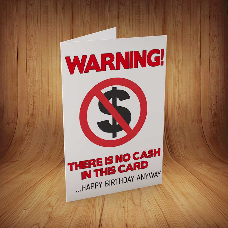 No Cash Inside INSPIRED Adult Personalised Birthday Card Birthday Card