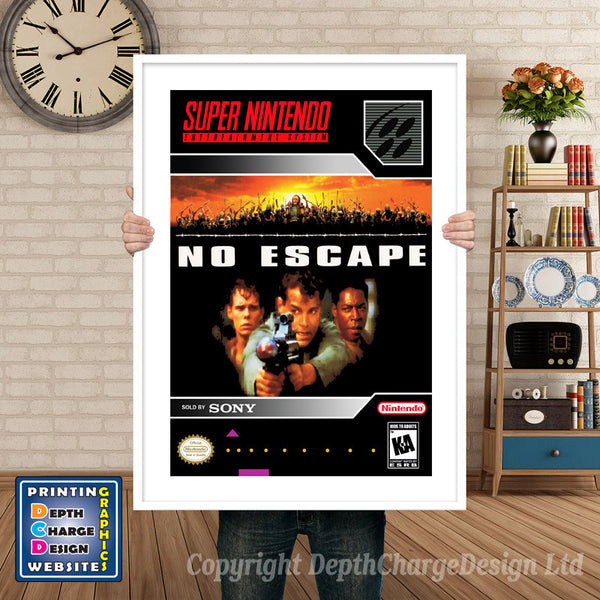 No Escape Super Nintendo Game Inspired Theme Retro Gaming Poster