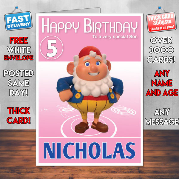 Noddy Toyland Detective 2 Style Theme Personalised Kidshows Birthday Card (SA)