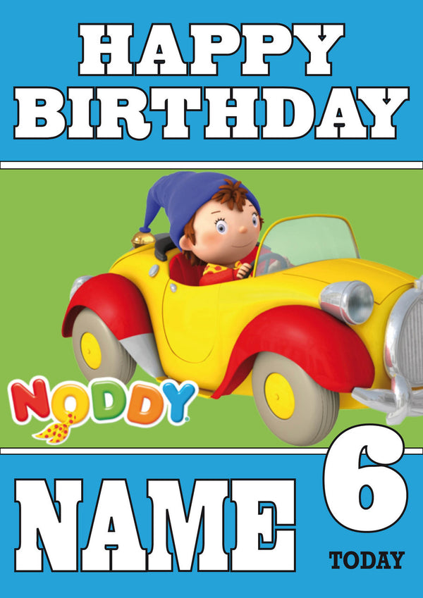 Theme Inspired Kids Adult Personalised Birthday Card Noddy Birthday Card
