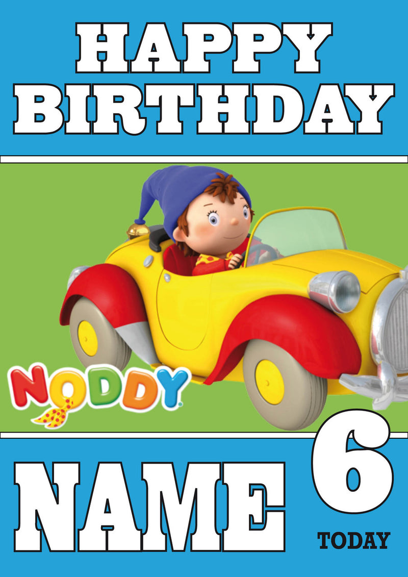 THEME INSPIRED Kids Adult Personalised Birthday Card Noddy Birthday Card