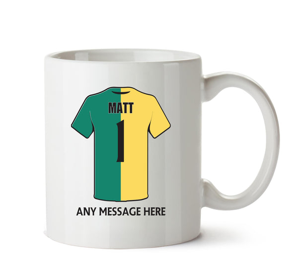 Norwich City Football Team Mug - Personalised Birthday Age and Name – printed mug product image 1