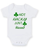 Not Lucky Just Blessed Personalised Baby Boy Girl Unisex Short Sleeve Bodysuit