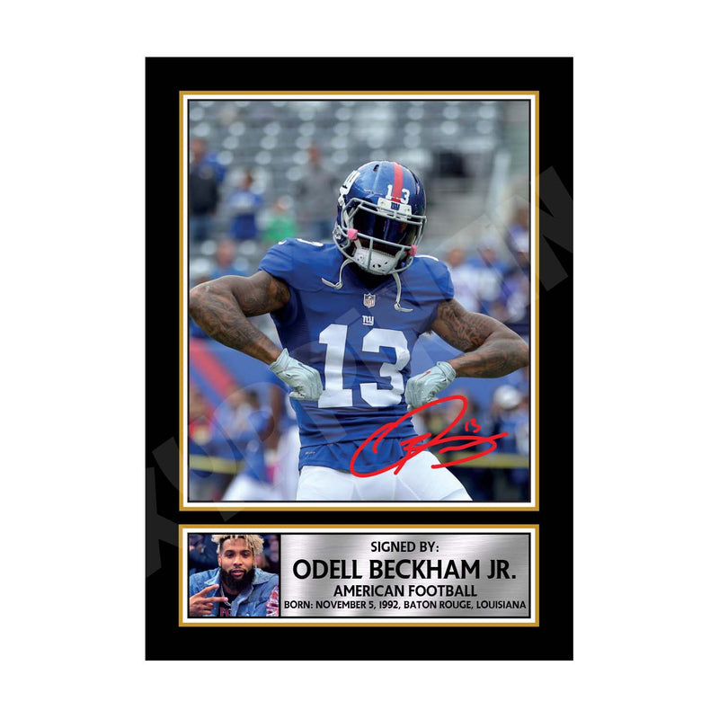 ODELL BECKHAM JR 2 Limited Edition Football Signed Print - American Footballer