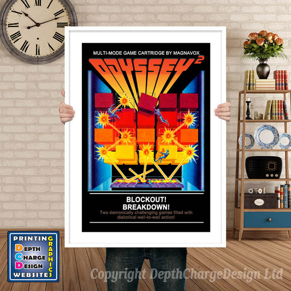 Odyssey 2 Blockout Breakdown Odyssey Game Inspired Theme Retro Gaming Poster