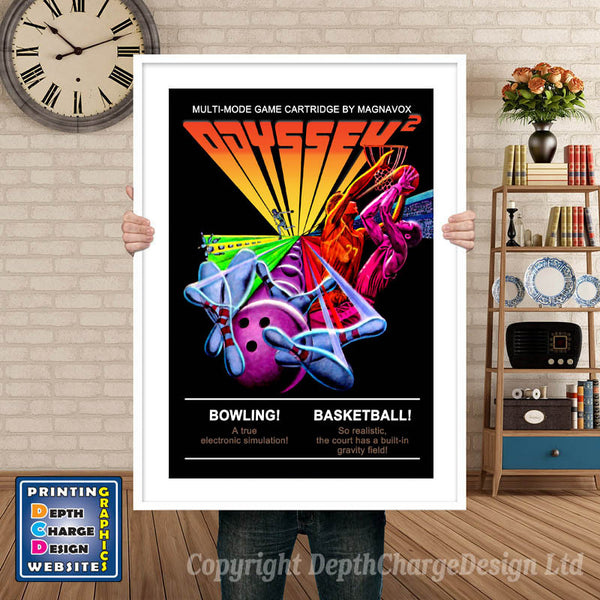 Odyssey 2 Bowling Basketball Odyssey Game Inspired Theme Retro Gaming Poster
