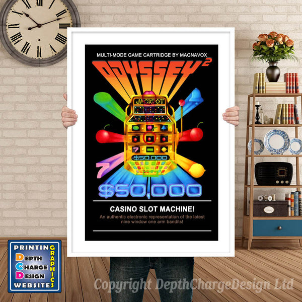 Odyssey 2 Casino Slot Machine Odyssey Game Inspired Theme Retro Gaming Poster