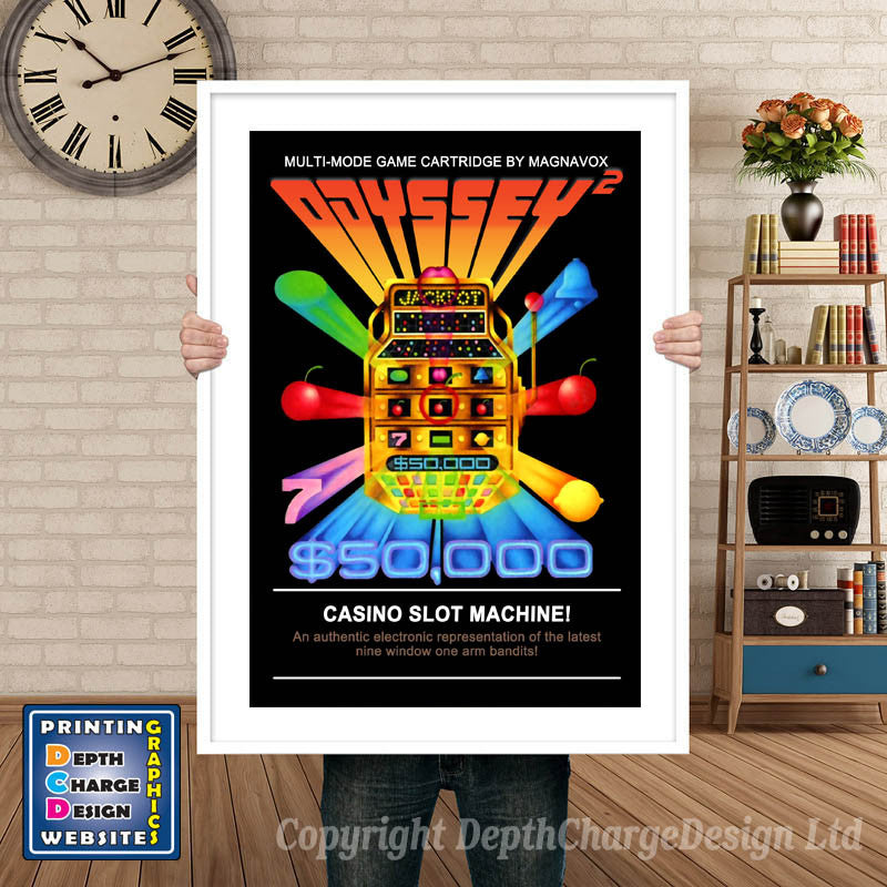 ODYSSEY 2 CASINO SLOT MACHINE ODYSSEY GAME INSPIRED THEME Retro Gaming Poster A4 A3 A2 Or A1