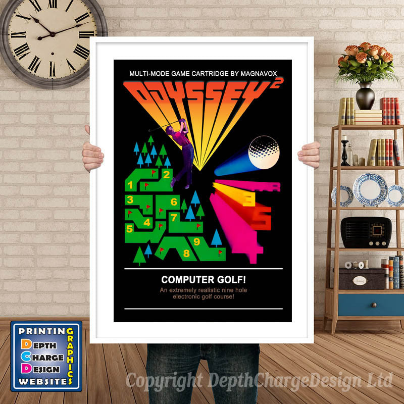 ODYSSEY 2 COMPUTER GOLF ODYSSEY GAME INSPIRED THEME Retro Gaming Poster A4 A3 A2 Or A1