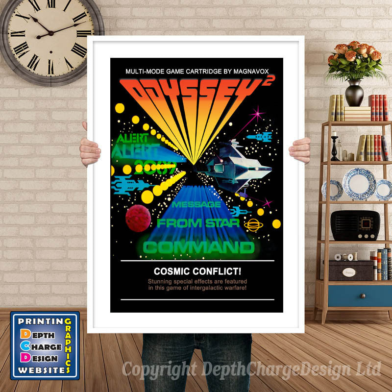 ODYSSEY 2 COSMIC CONFLICT ODYSSEY GAME INSPIRED THEME Retro Gaming Poster A4 A3 A2 Or A1